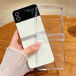 Clear Phone Case For Samsung Galaxy Z Flip 7 FE 6 5 4 Shockproof Folding Transparent Hard Cover For Samsung Z Flip5 Flip6 Flip3