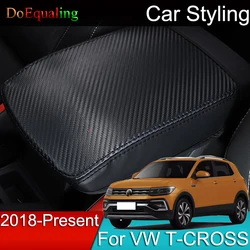 For Volkswagen VW T-Cross Tcross 2023 2022 2021 2020 2018 Car Armrest Console Cover Cushion Support Box Top Matte Liner Mat Case