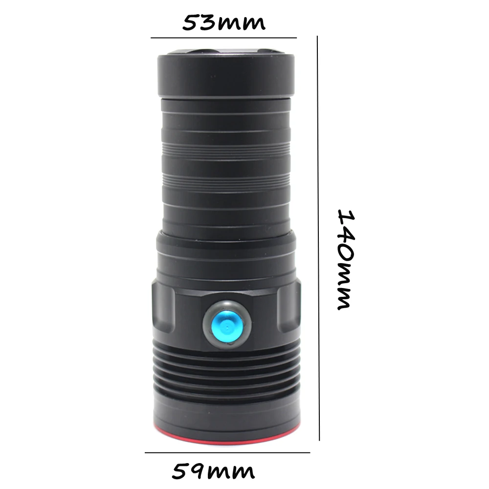 Powerful LED Scuba Diving Flashlight 6000LM 100M Tactical Underwater Waterproof Photography Lantern 3-Mode Dive torch