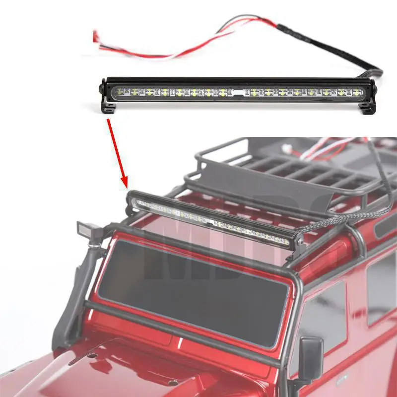 RC Car Parts Trx4 Metal LED Roof Lamp Light Bar for 1/10 RC Crawler Trx-4 Trx4 axial 90046 90047 RC4WD Car Accesories