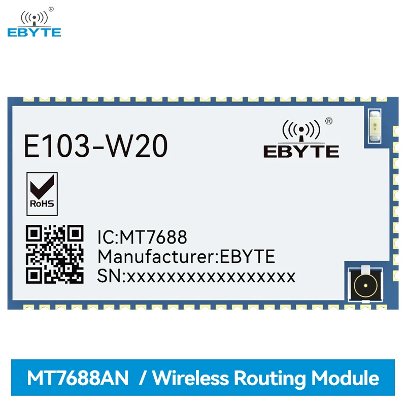 MT7688AN/MT7628AN Serial Port to Wifi Wireless Routing Module EBYTE E103-W20 SMD Small Size Support Openwrt IPEX SPI UART