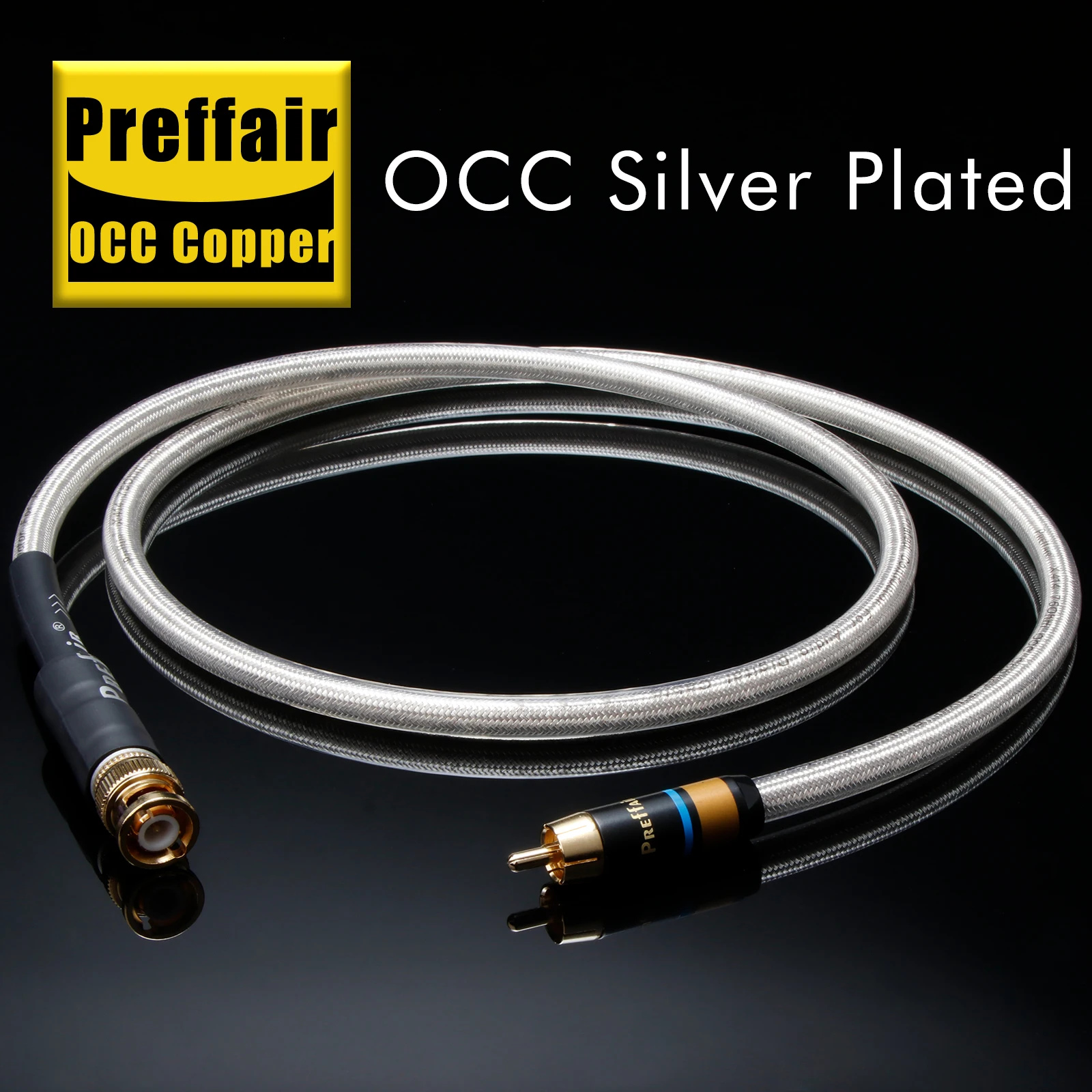 Preffair 75 Ohms Digital Coaxial Cable OCC Copper Silver Plated Conductor SPDIF Cable for TV HiFi Audio DAC  Rear Signal Cable - view 5