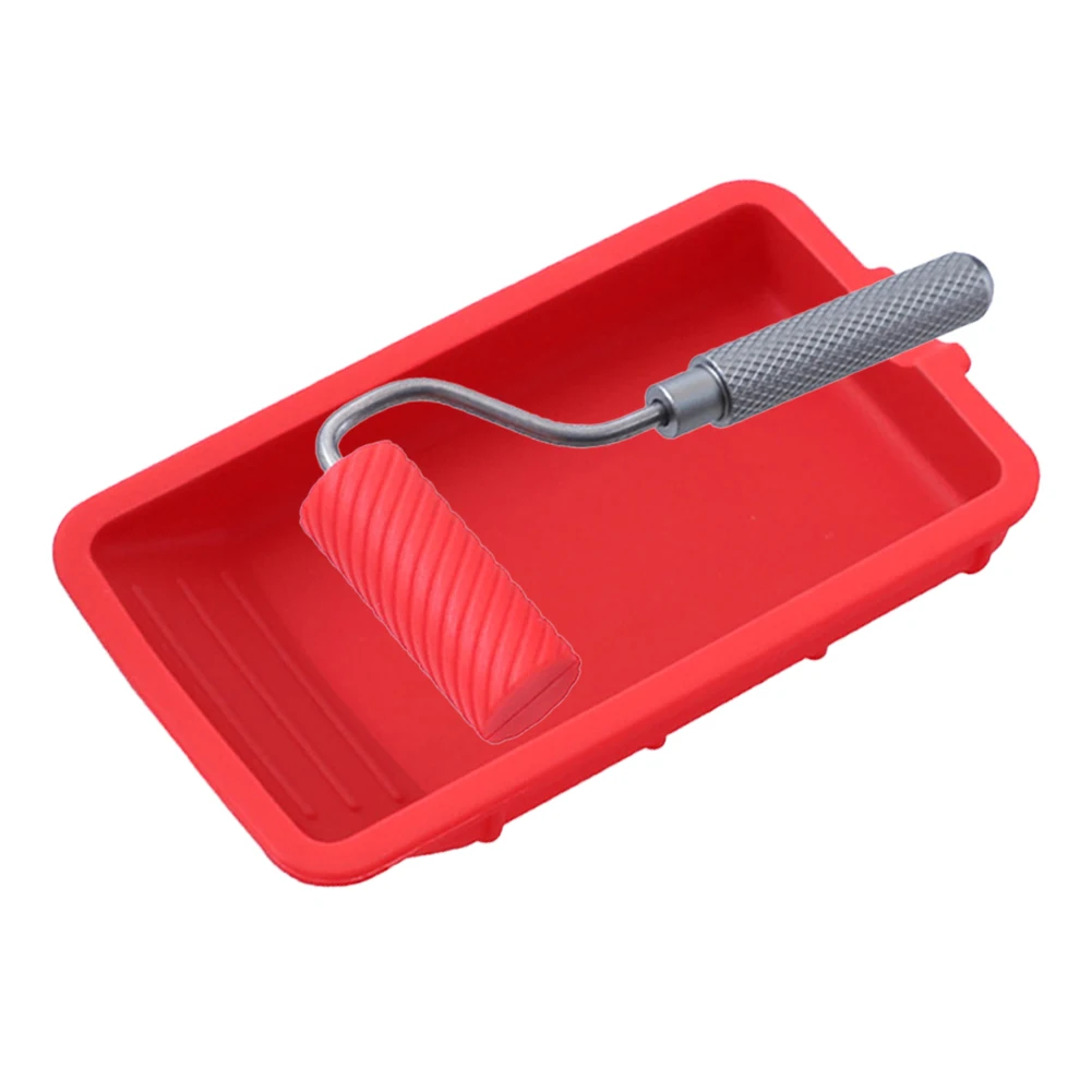 1 Set Paint Tool Tray Silicone Roller Brush Set Silicone Paint Tray Paintwork Tool Paint Container Tray Tool Accessories