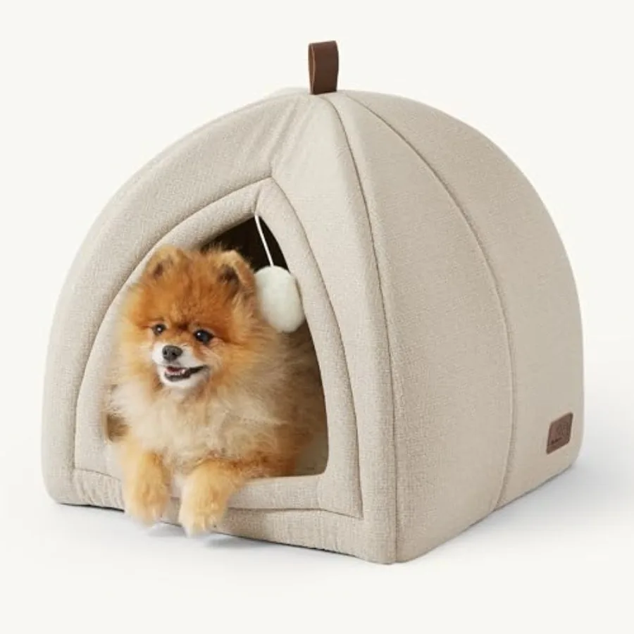 

Cat Beds for Indoor Cats - 2 in 1 Cat Cave House Tent for Kittens and Small Pets with Removable Washable Cushioned Pillow, Fold