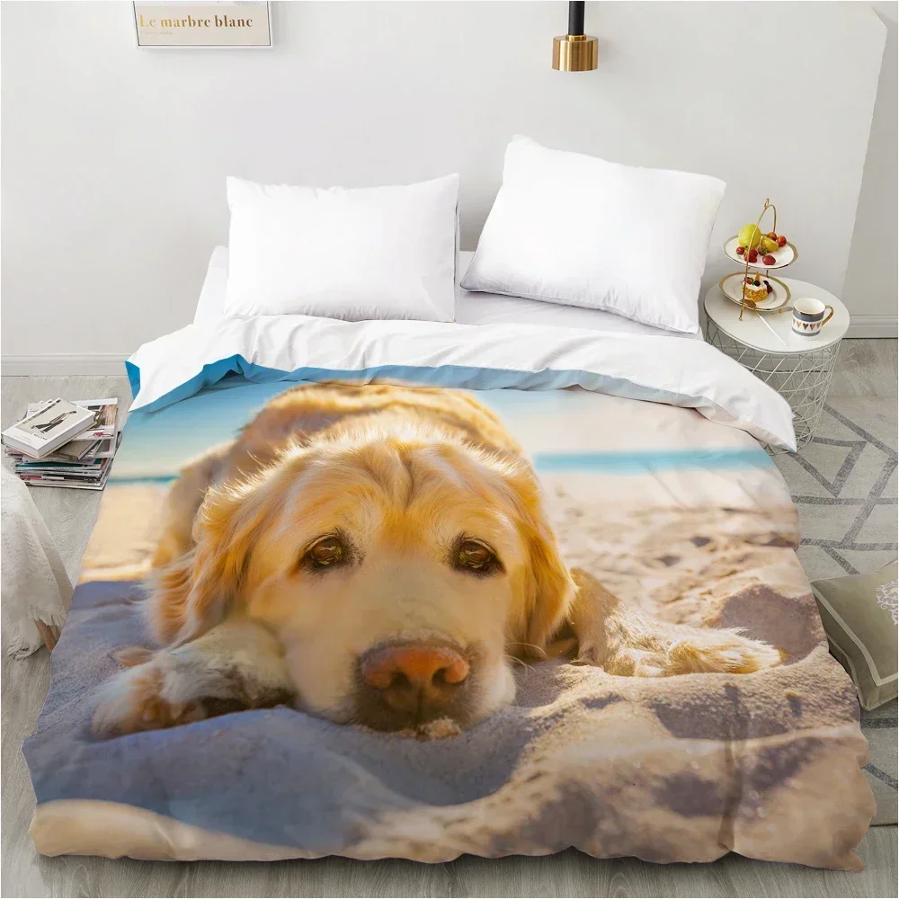 

Luxury New 3D Print Animal Lie Down Dog Pet Bedding Set Duvet Cover Bedroom Covers Single Twin King Quilt Cover Home Textile