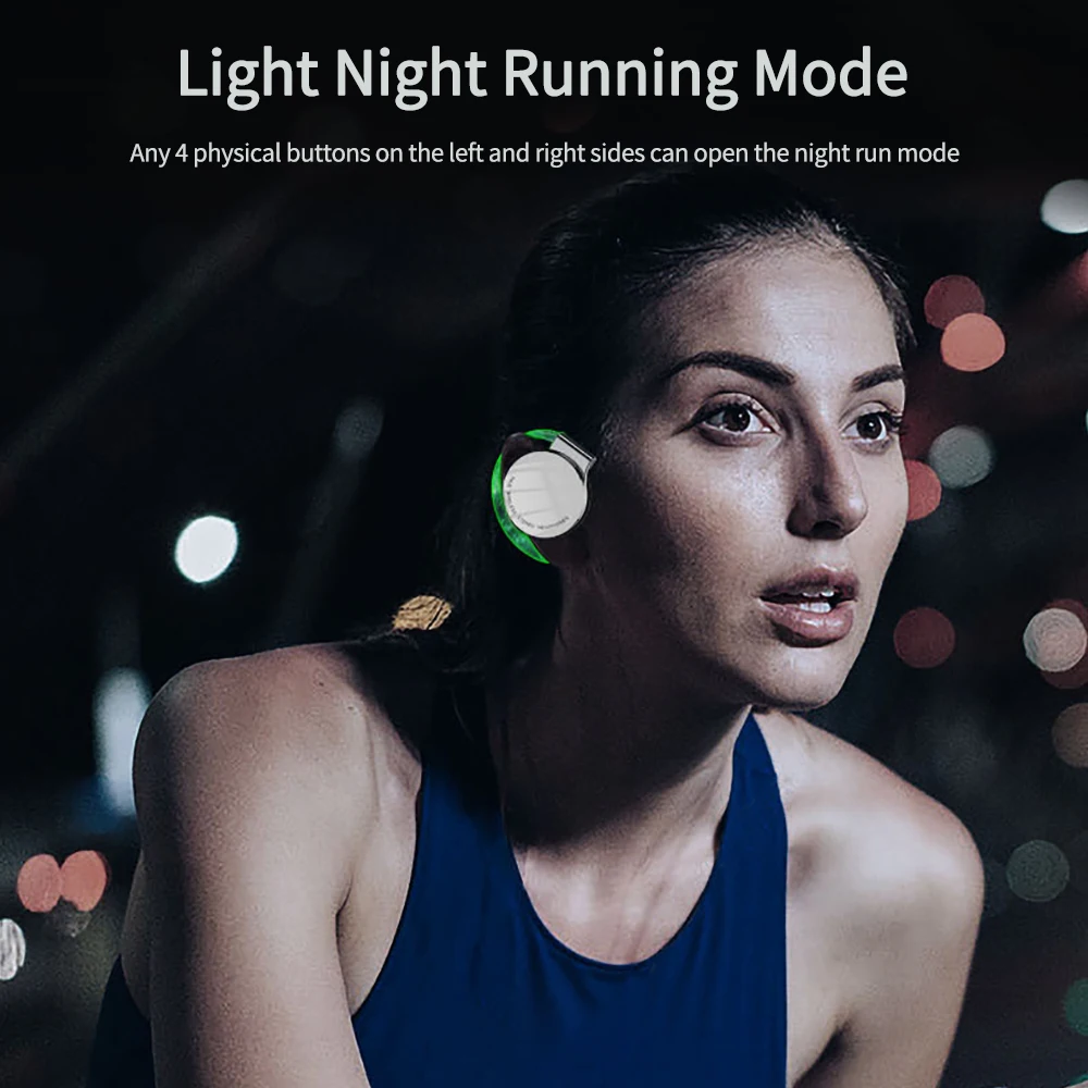 Fones de ouvido abertos tws com cancelamento de ruído, bluetooth, fone de ouvido para corrida, treino