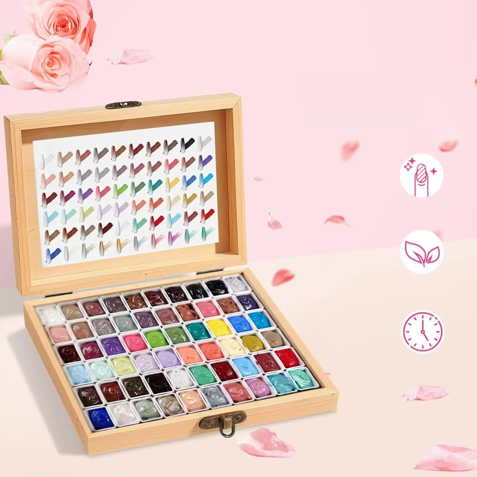 60 Grids Painting Gel Nail Polish Gradient Effect Nails Art Salon Design Long-Lasting Creamy Texture Smooth Application NoWipe