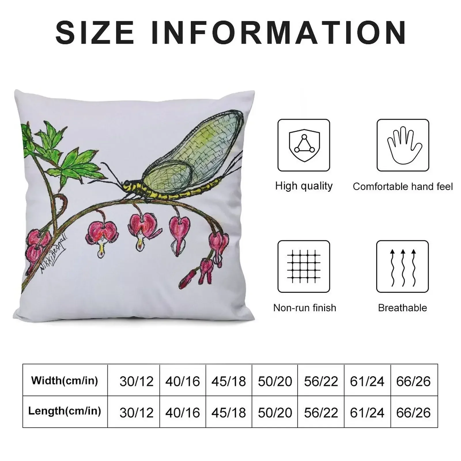 Mayfly Bleeding Hearts Throw Pillow Sofa Decorative Covers christmas pillowcases Christmas Pillow Covers pillow