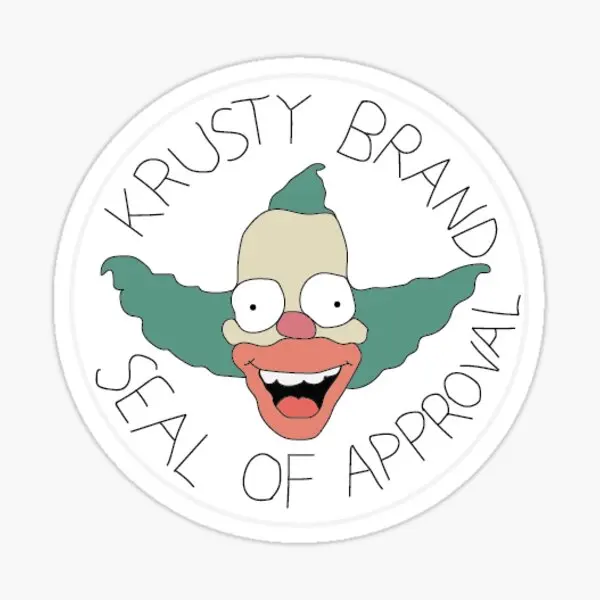 

Марка Krusty, печать Aprroval, 5 шт., наклейки на окно, стены, забавные художественные наклейки, милый фон, бампер, аниме, домашний принт автомобиля