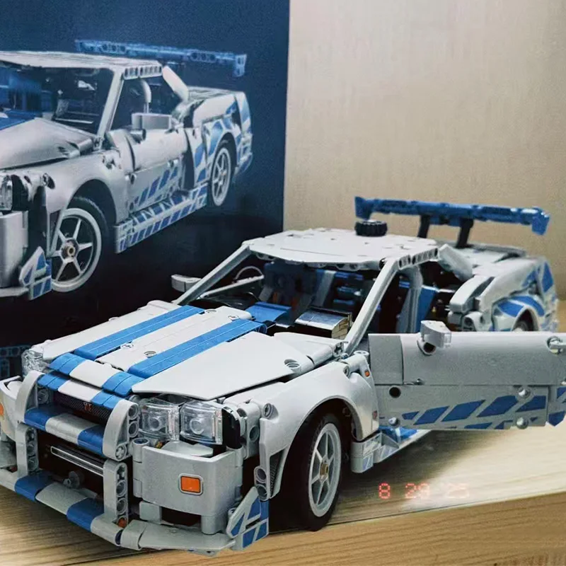 مجموعة ميكانيكية جديدة لعام 2025 "الله الحرب" GT-R34 مجموعة نماذج سيارة رياضية، هدية عيد ميلاد، هدية عيد الميلاد، ألعاب تعليمية