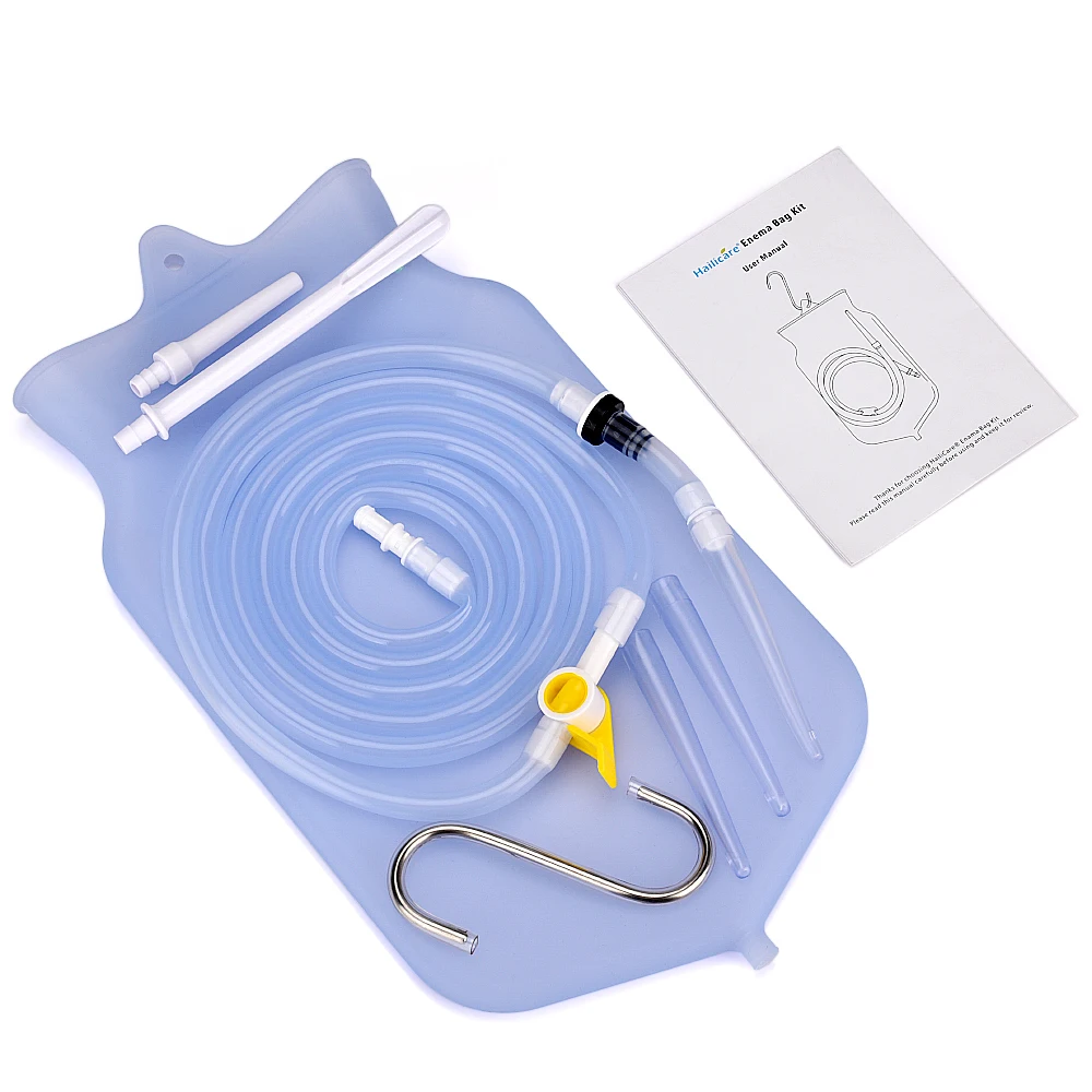 Enema Bag Kit 2L Medical Grade Reusable Silicone Water Colon Bags Home Use Women Wash Anal Flushing Bag Cleansing Enteroclysm