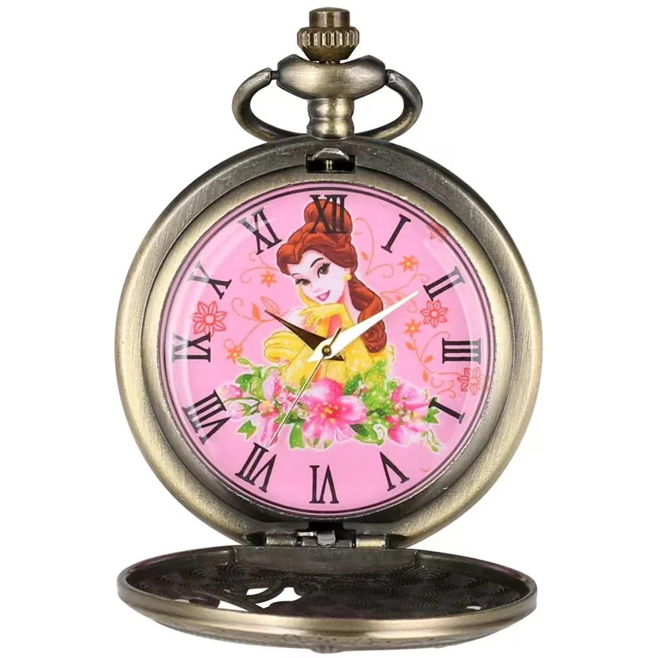 

Fashion Vintage Quartz Pocket Watch Princess Pendant Necklace Watch Kids Holiday Gifts