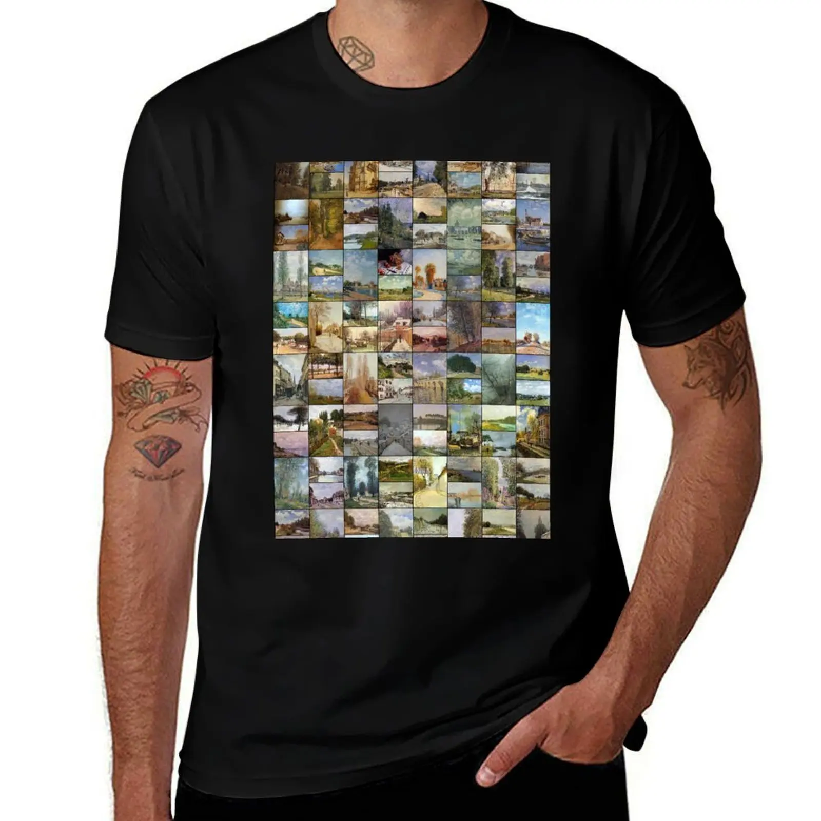 Alfred Sisley T-Shirt Basic Tee Shirt for Everyday Outfit T-Shirt