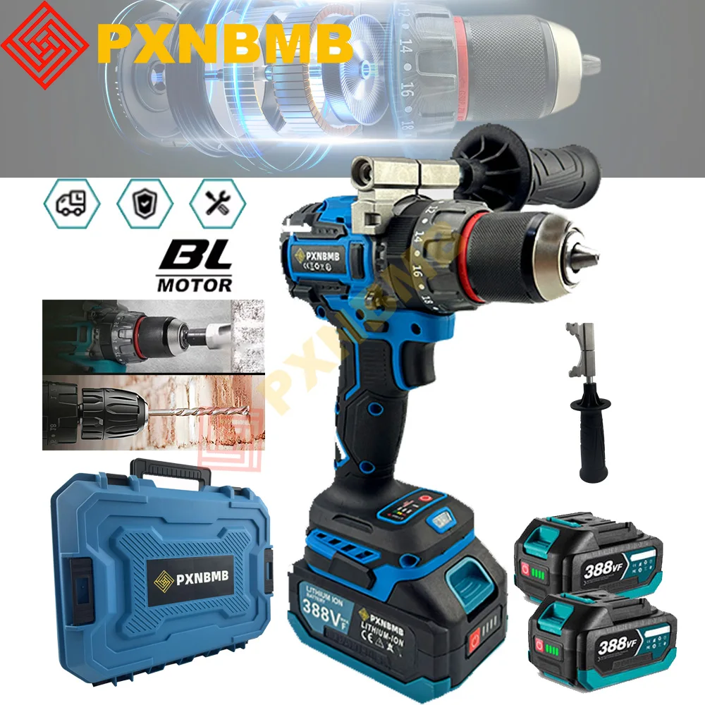 

700N.M 13MM Brushless Electric Drill Screwdriver 20+3 Torque Cordless Impact Drill Ice Breaking Power Tool For Makita Battery