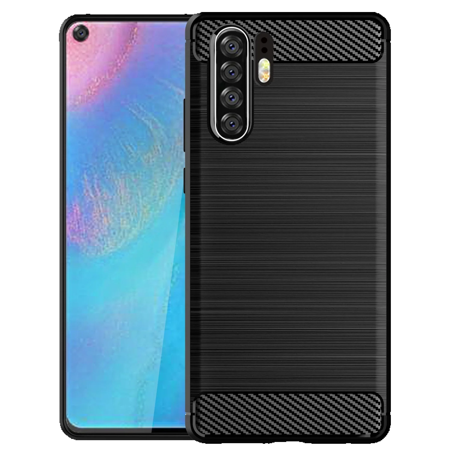 Soft Silicone Phone Cover Huawei Pro P30lite Shockproof Carbon Fiber Case For P30 Lite P30Pro Matte Cases