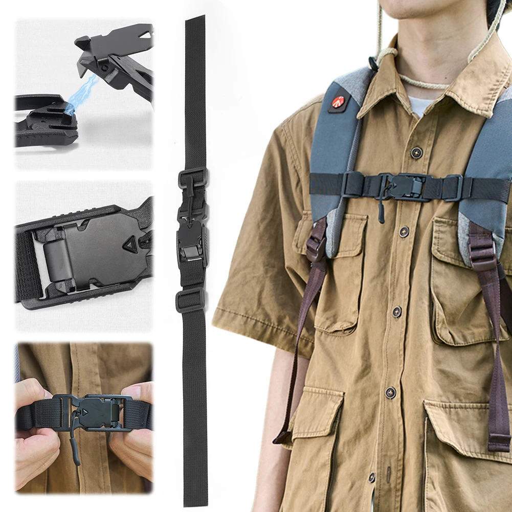 Tali Dada Ransel dengan Gesper Magnetik Tali Dada Ransel Dapat Disesuaikan Sabuk Dada Ransel Universal Aksesori Tas