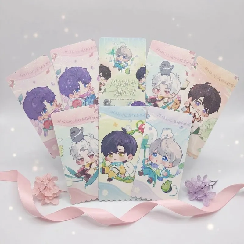 Love and Deepspace Caleb Xavier Collectible Cards Set Of 6 Dreamy Forest Chibi Photo Art
