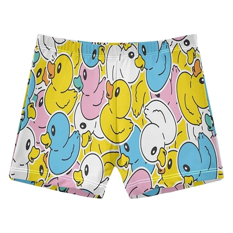 Yellow Duck Print Beach Short Adult Child Size Cute Cartoon Funny  Board Shorts Sea Sports Surfing Fashion Summer Swim Trunks