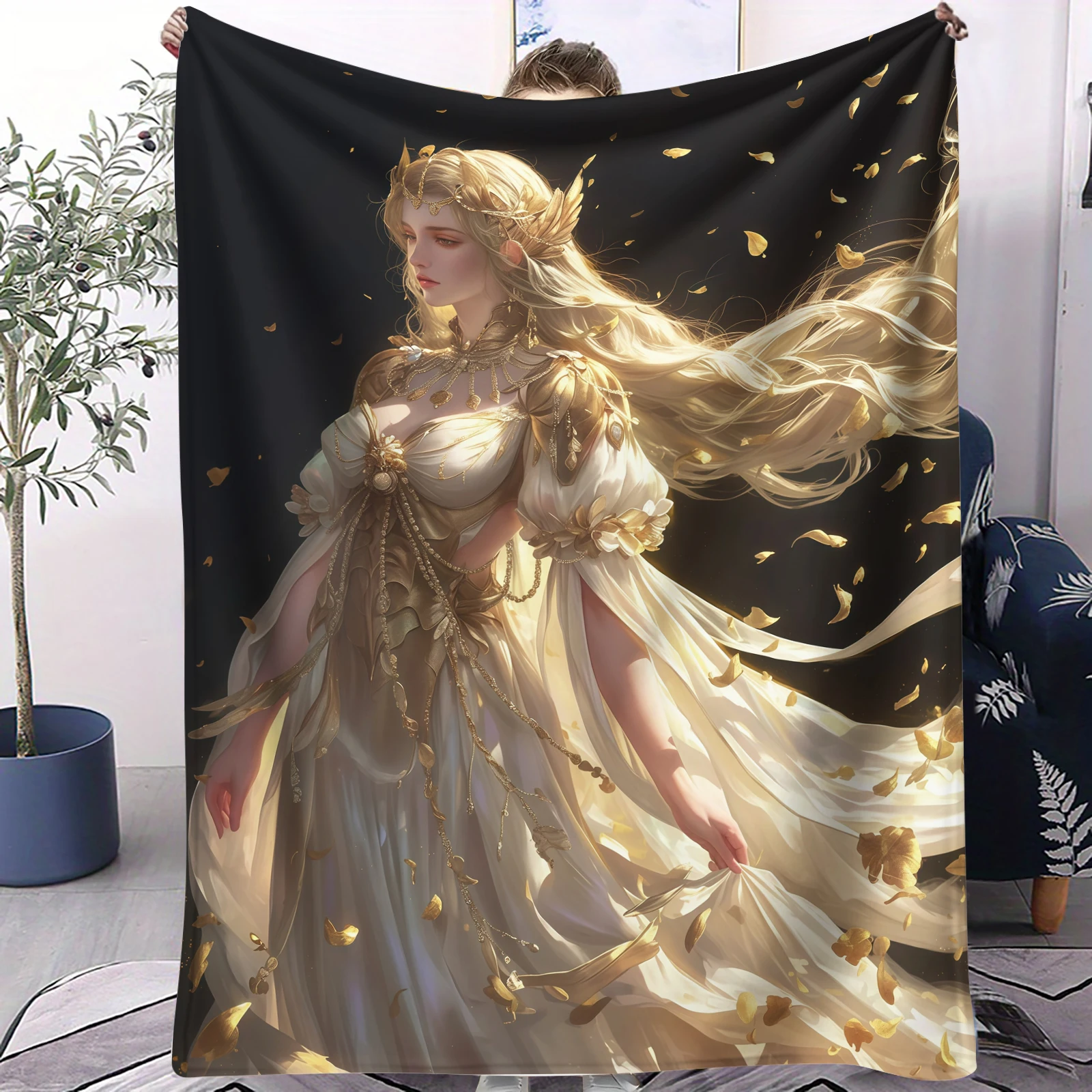 

3D Printing Goddess of Beauty Flannel Blanket Four Season Soft Fluffy Flannel Blanket Soft and Comfortable Blanket Warm Gift