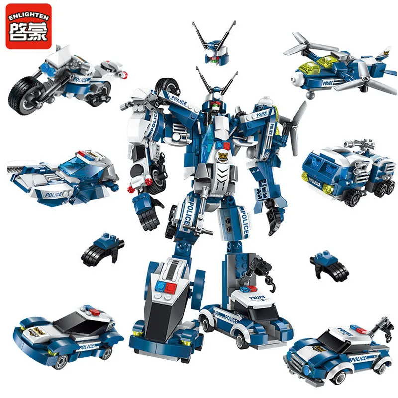 

577PCS City Police SWAT War Generals Robot Toy DIY Bricks Brinquedos Building Blocks Sets Educational Toys for Children