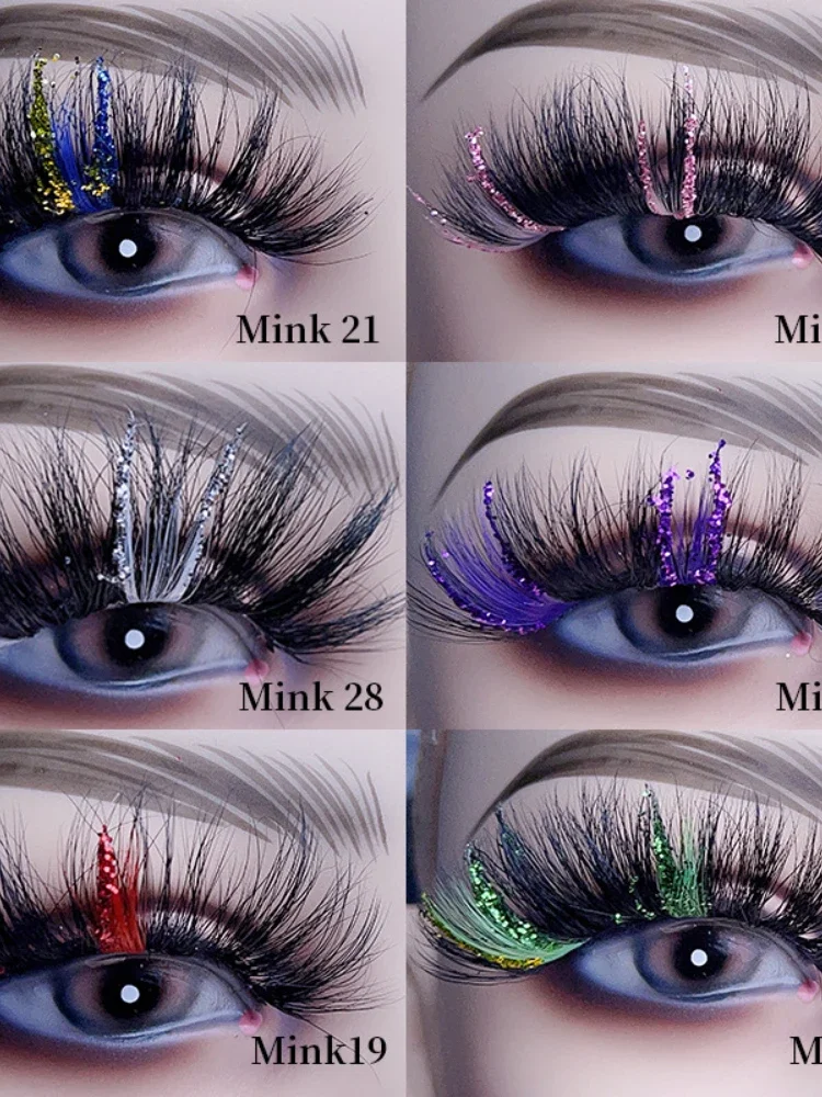 Sequins False Eyelash Maquiagem, Brilhante Rosa Mink Hair, Decoração de Natal, Nova Maquiagem, Atacado, Fonte Fábrica, 25mm