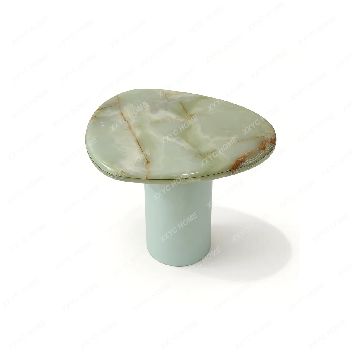 Medieval  living room designer side table, sofa small coffee table marble sapphire