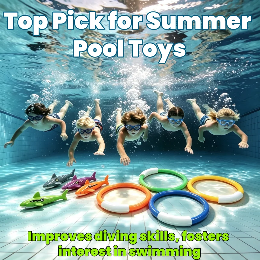 Kids Pool Diving Toys Set Dive Sticks Rings Shark Underwater Grab Toy Summer Beach Water Play Gift Swimming Training Games