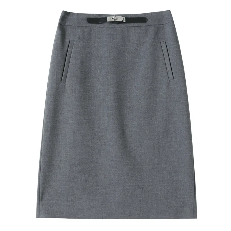 

New Elegant Office Lady Formal Skirt Women High Quality A-line Solid Color Knee-Length Bodycon Skirts Fashion Spring Summer Jupe