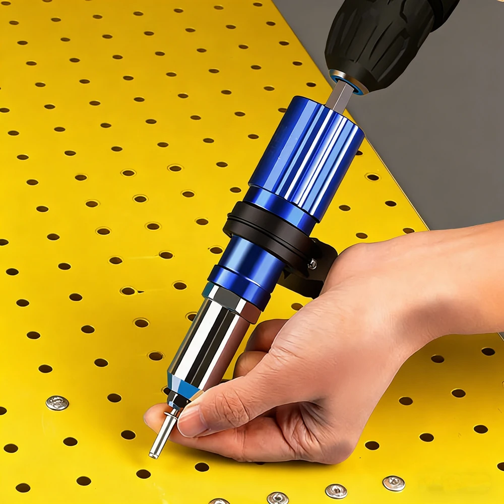 2.4-4.8mm Electric Rivet Gun Adapter High Efficiency Cordless Home Riveting Nut Machine Tool For Electric Drill