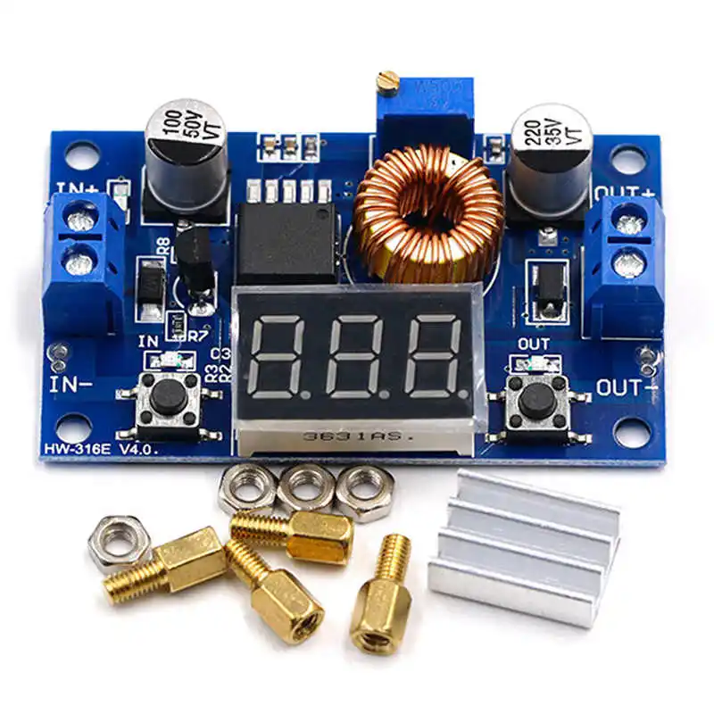 5A High power 75W DC-DC adjustable buck voltage regulator power module with voltmeter display far more than LM259