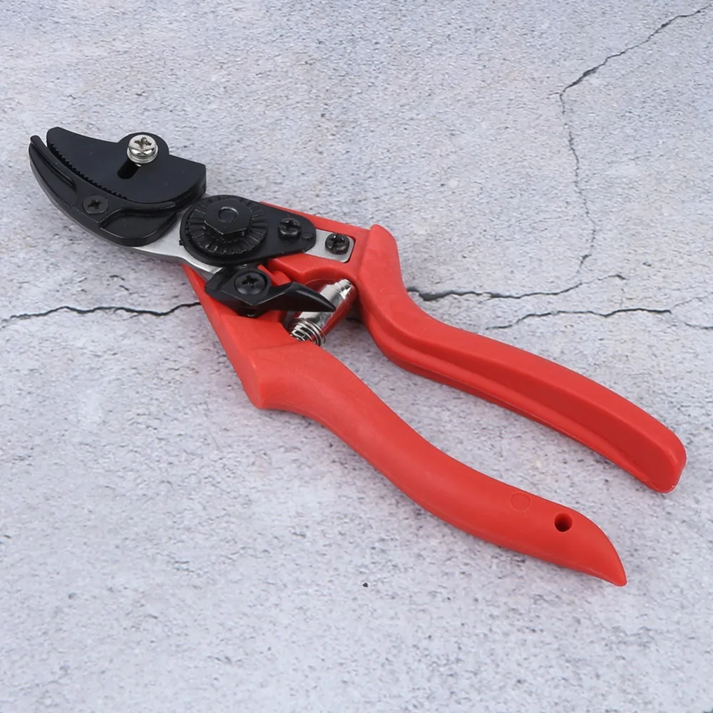 Professional Red Pruning Shears Manganese Steel Sharp Blade Garden Scissors Hand Operated Ergonomic Handle Picking Scissors