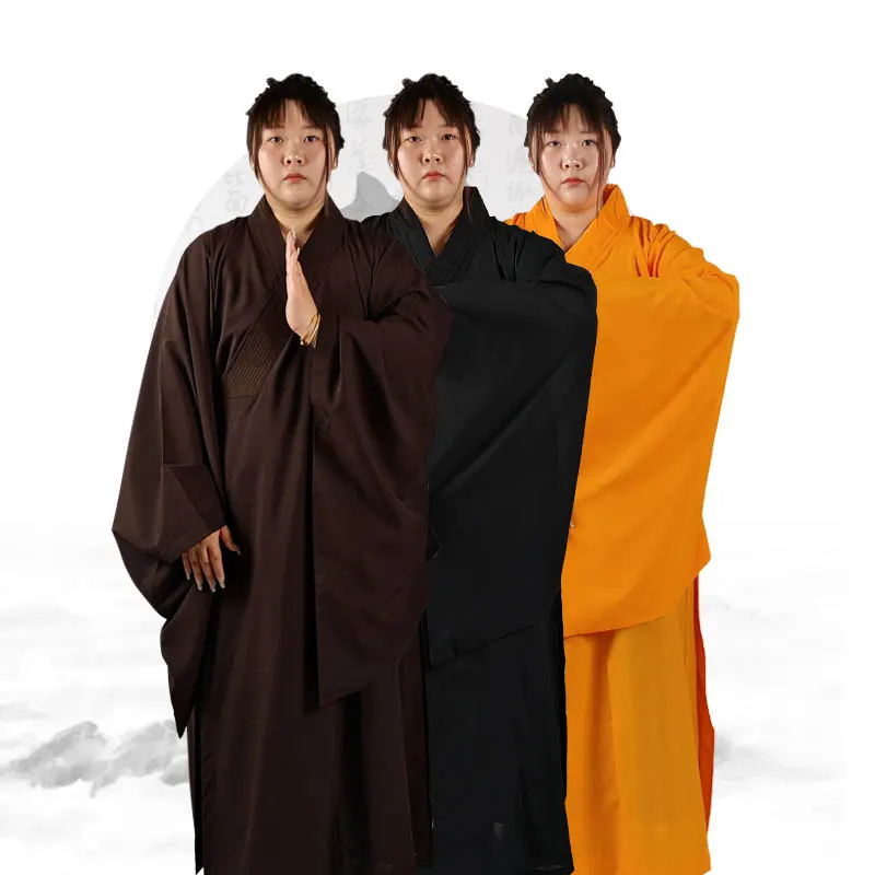 

High-End Haiqing Lay Buddhist Clothes Women's Monk Shirt Monk's Costume Green Brown Black