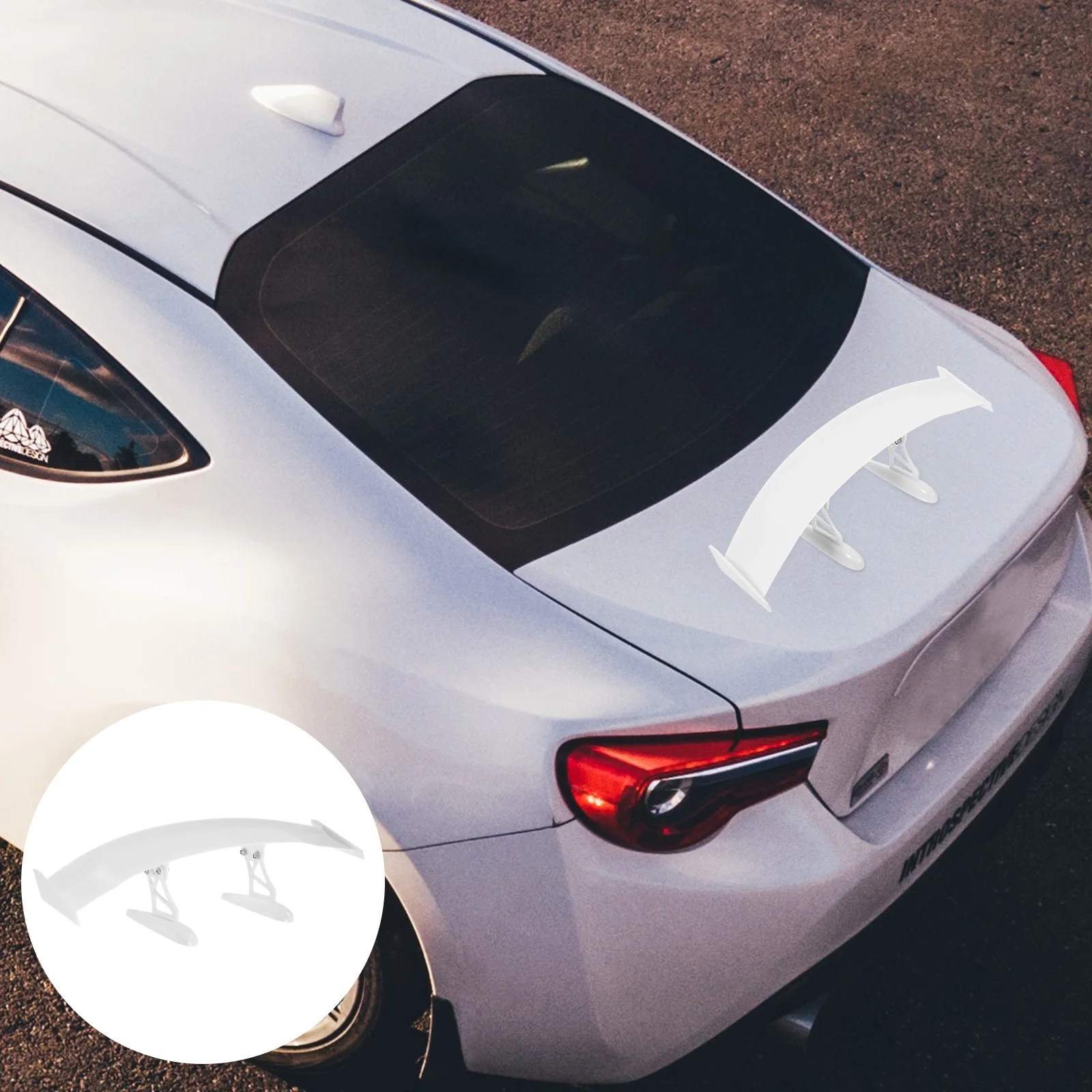 

1pc 30Cm Tail Universal Trunk Abs Material Easy Install No Drilling Adjustable Angle Wind Power Wing Modification Decor Vehicle