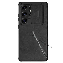for Samsung Galaxy S25 Ultra Flip/S22 Ultra Case Nillkin Qin Pro leather Flip cover case Lens slide cover protective phone case