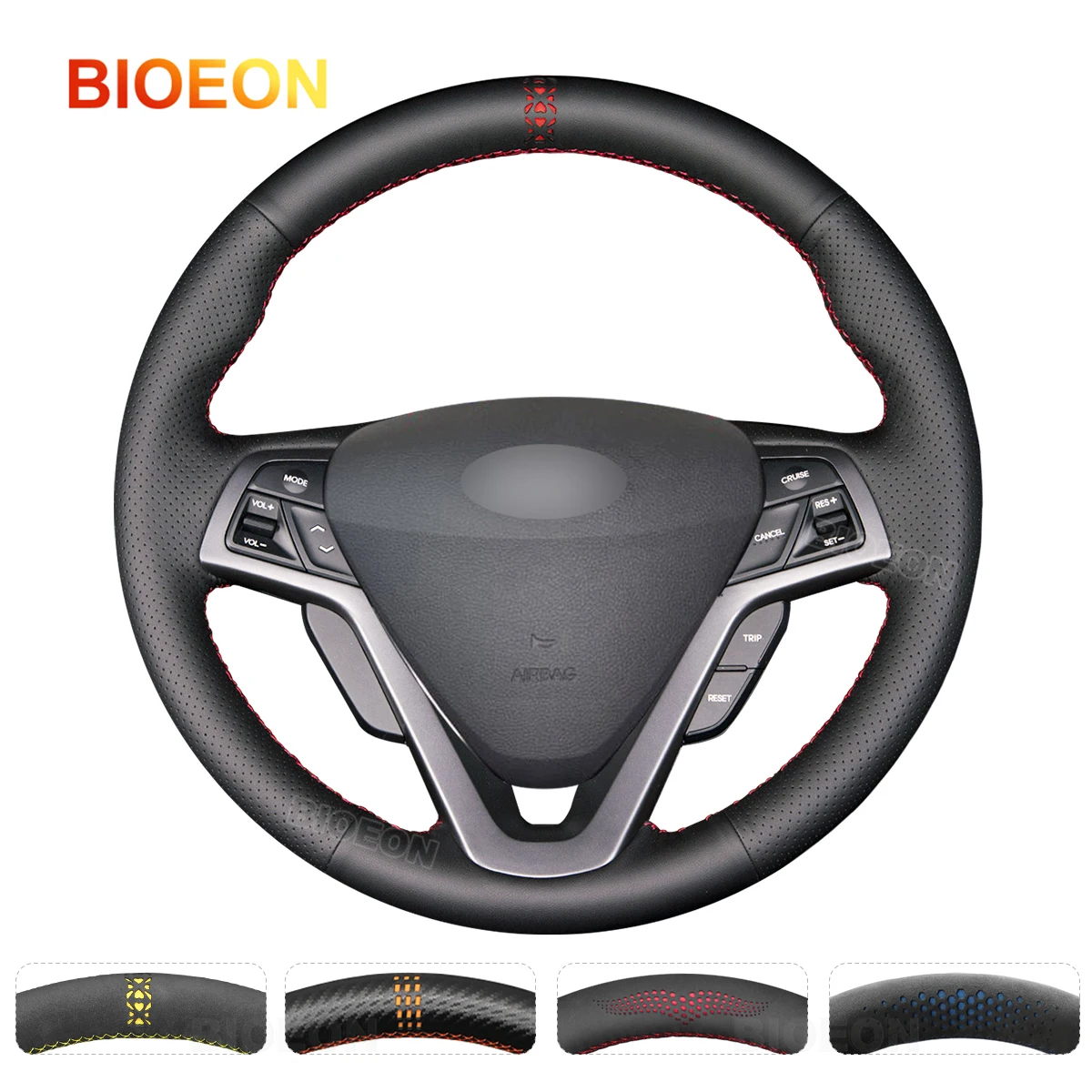 

Оплетка рулевого колеса из искусственной кожи для Hyundai Veloster 2011, 2012, 2013, 2014, 2015, 2016-2017