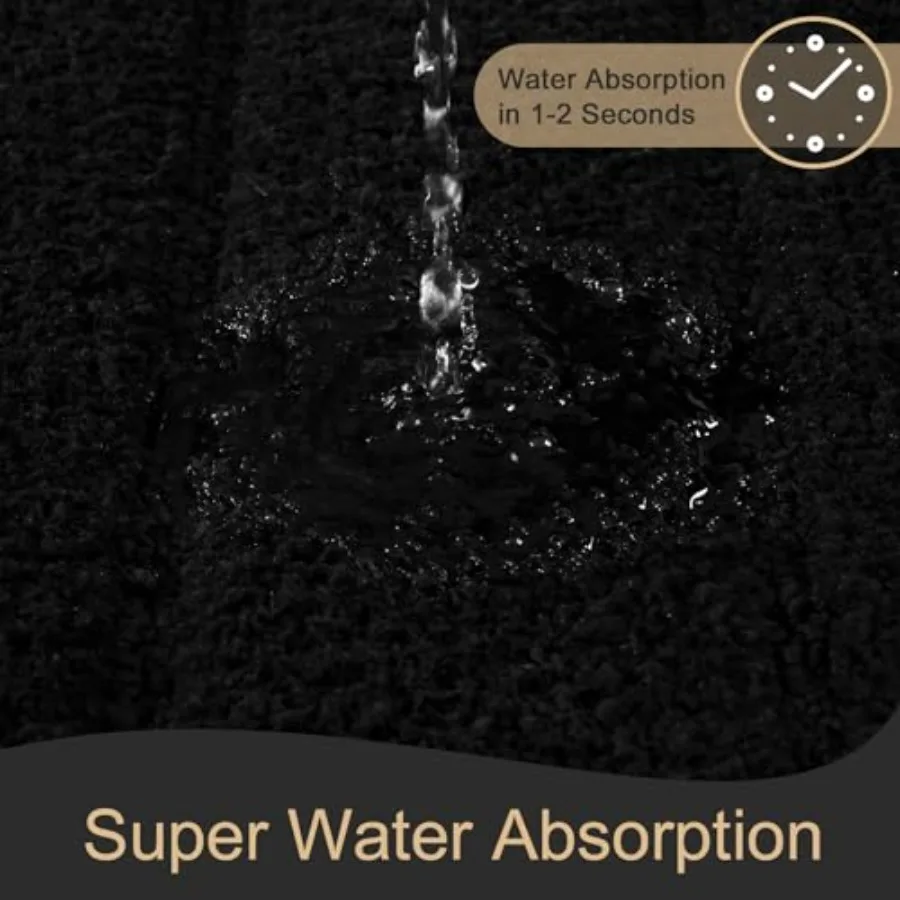 Luxury Long Bathroom Runner Rugs 24x72 Inch Bath Rug Non Slip, Thick Soft and Absorbent Microfiber Bath Mat, Rubber Backing Str