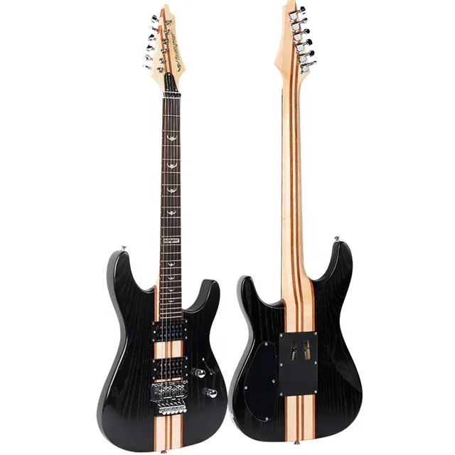 D-300 Stringed Instruments Tremolo System Natural Color 6 Strings Guitarra Electrica Neck-thru-Body Electric Guitar