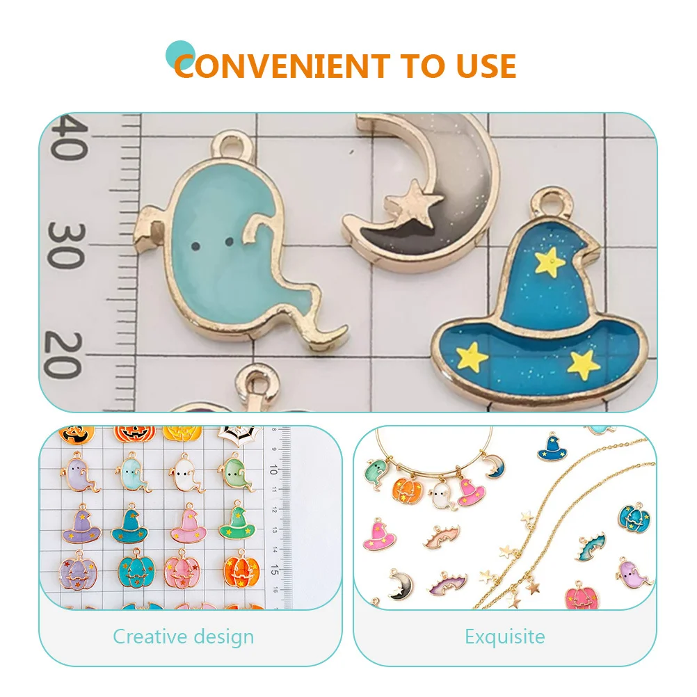 

Halloween Pumpkin Ghost Hat Alloy Pendant Charms Creative DIY Jewelry Accessories for Necklace Bracelet Earrings Halloween Craft