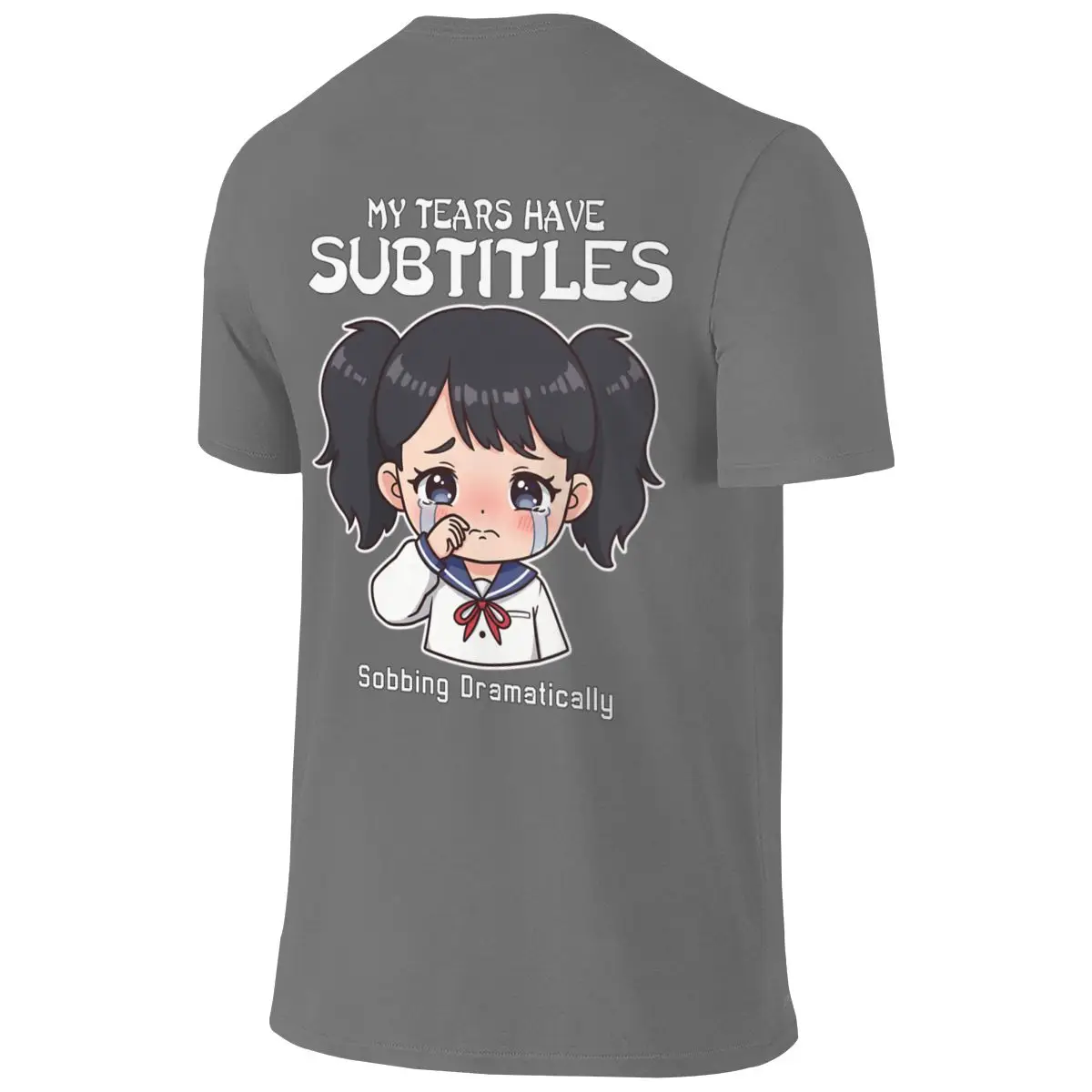 MY TEARS HAVE SUBTITLES - ANIME GIFT Slimming Reversible T-shirtArtistic Style Basic Versatile Tee