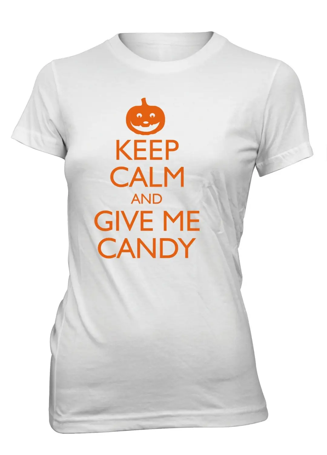 Keep Calm And Give Me Candy Halloween Funny T Shirt For Juniors