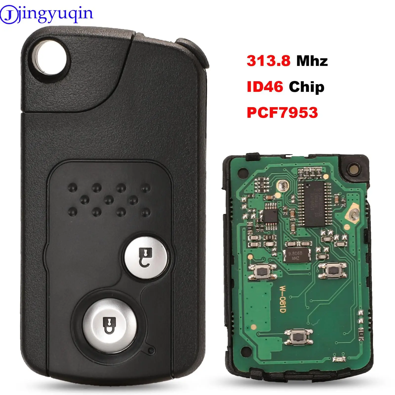 jingyuqin 313.8Mhz ID46 Chip Pcf7953 2 Buttons Remote Car Key For Honda CRV 2012 2013 Crosstour 2010 Holder Smart Key