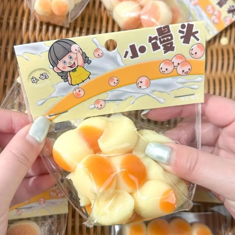 Steamed Buns Squeeze Toy TPR Toy Kids Stress Relief Toy Goodie BagFiller P31B