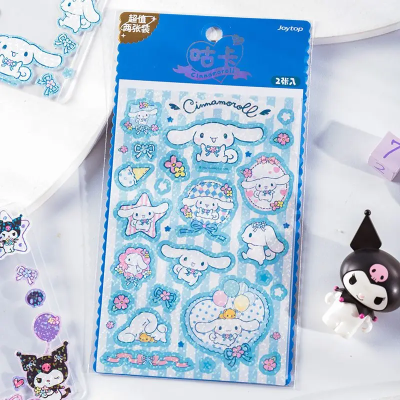 4pcs Sanrio Huahua All Things Cuckoo Unrepeated Kuromi Cinnamoroll Laser Korean Cuckoo Wallet Sticker