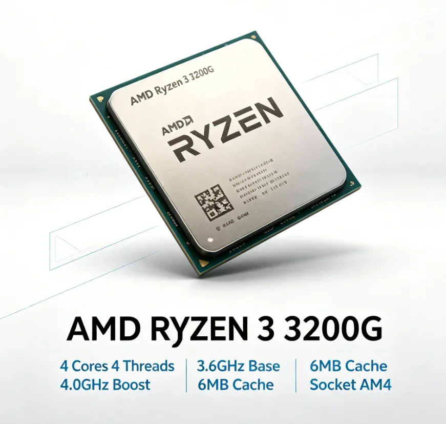 AMD Ryzen 3 3200G 14nm Entry Desktop APU 4MB L3 Cache Vega8 GPU AM4 Socket Budget Office PC Assembly CPU Without Cooler
