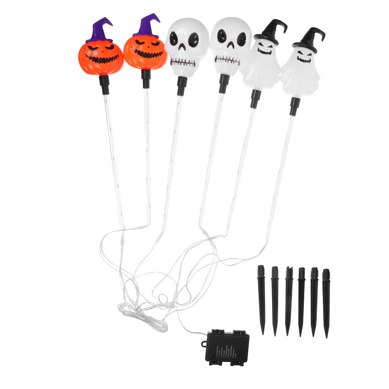 

Ghostly Lights Driveway Markers Pumpkin Halloween Garden Lamp Stake Decorative Lantern