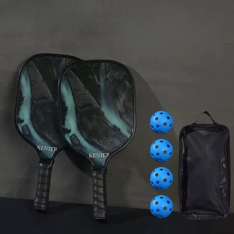 

Pickleball Rackets Set Pickleball Paddle Set of 2 Rackets & 4 Pickleballs Balls Lightweight Beach Tennis Pickleball Racquet gift