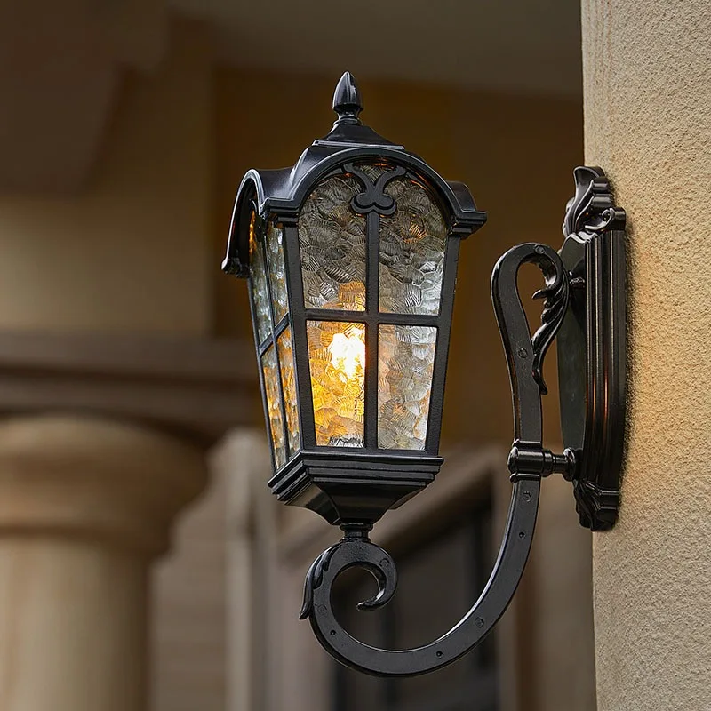 Outdoor Waterproof European Style Roman Wall Lamps Led E27 Garden Park Community Residential Villa Door Retro Lighting Sconces