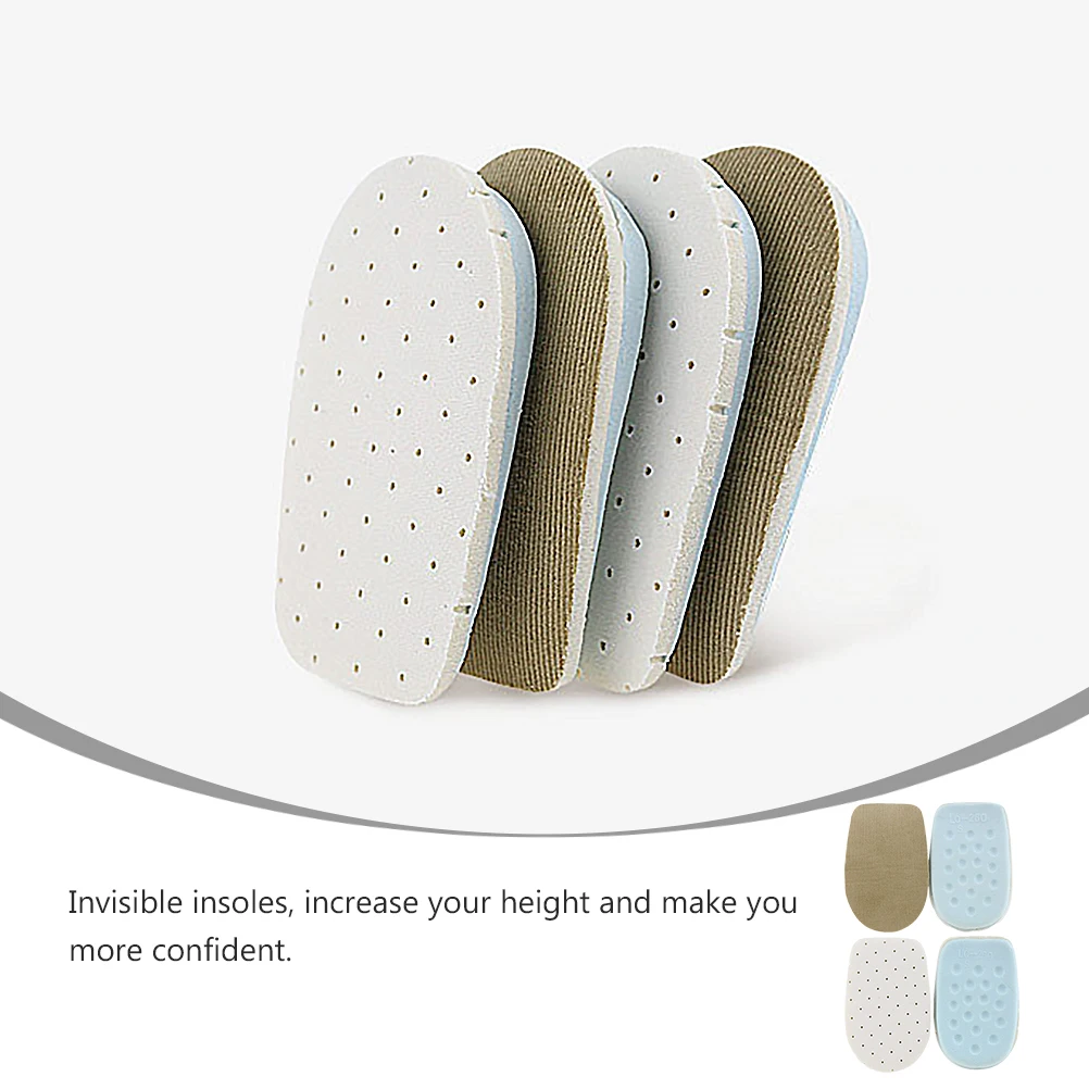 

2 Pairs Increase Height Increase Shoe Pads Insoles Soft Latex Non Slip Breathable Shoe Pads For Sneakers Boots Foot Care Tools