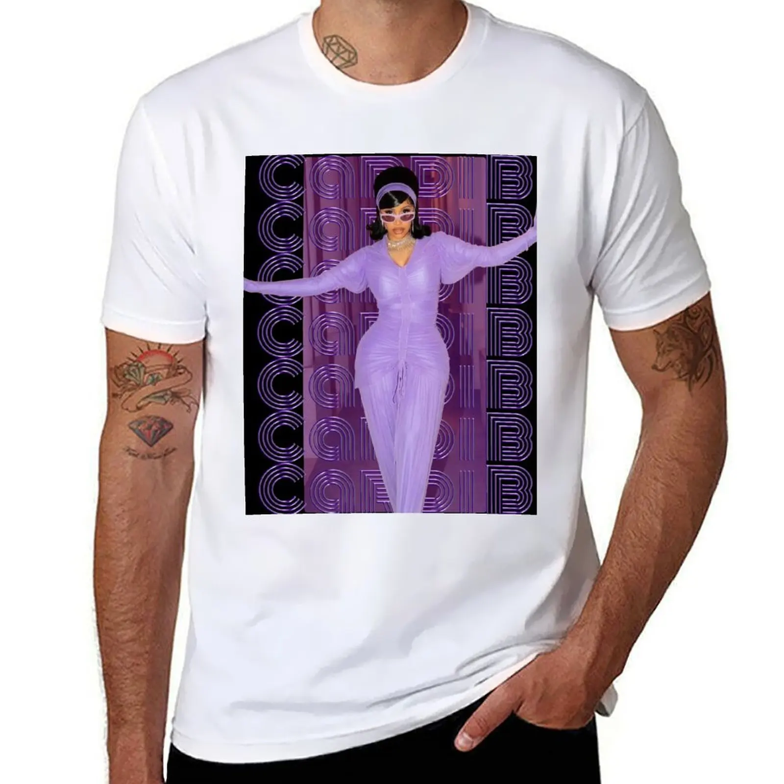 

Cardi B Purple Design T-Shirt printed t shirts for man t shirt man casual T-Shirt