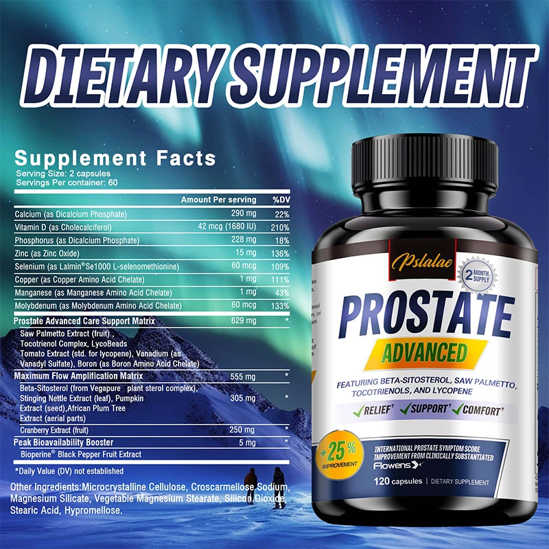 

Prostate Dietary Capsules, Saw Palmetto Men's Supplement with Beta-Sitosterol, Tocotrienol and LycopeneSupplement